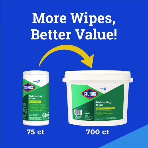 Clorox Disinfecting Wipes, 1-Ply, 7 x 8, Fresh Scent, White, 700/Bucket (31547) - Image 7