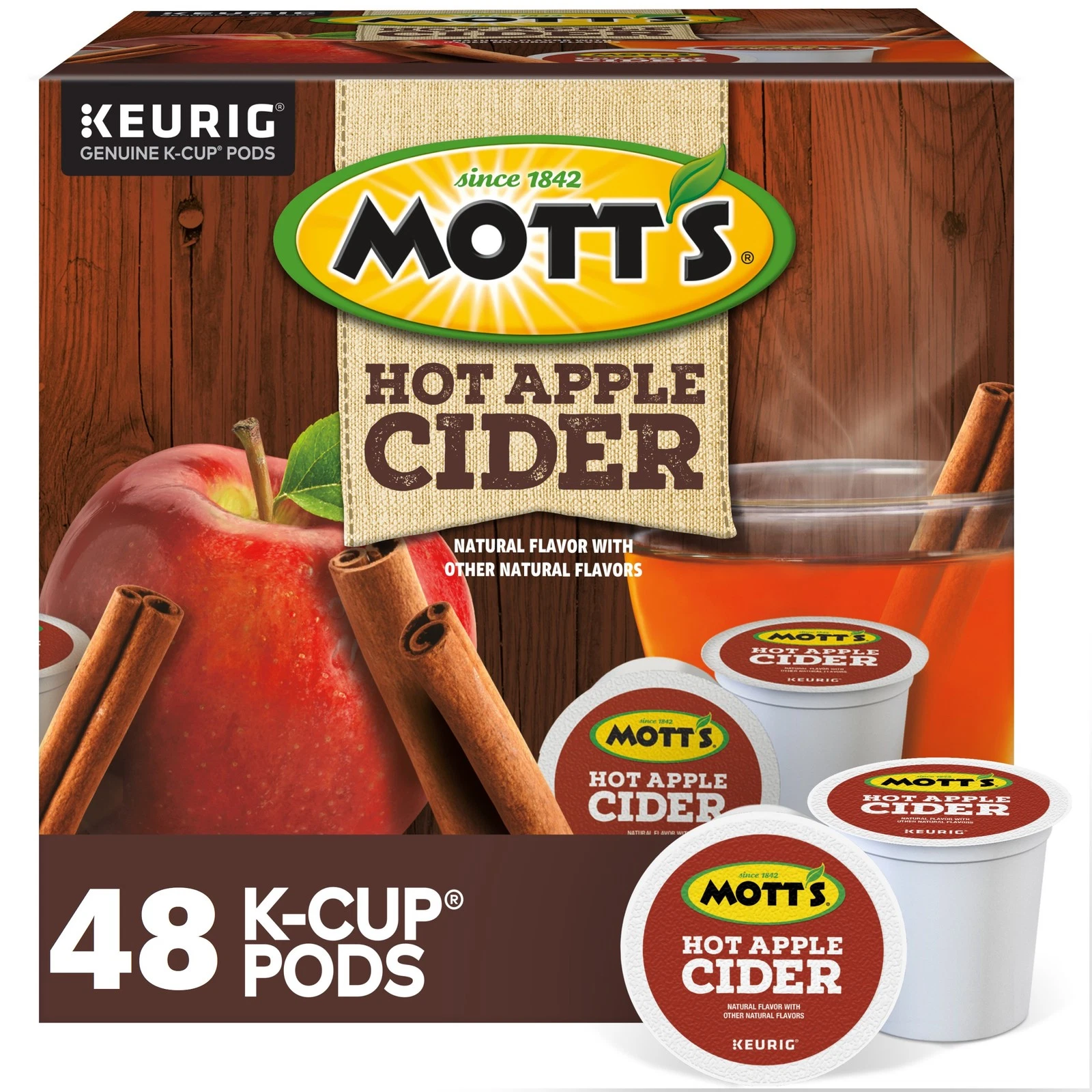 Motts Hot Apple Cider, Keurig K-Cup Pod, 48 Count