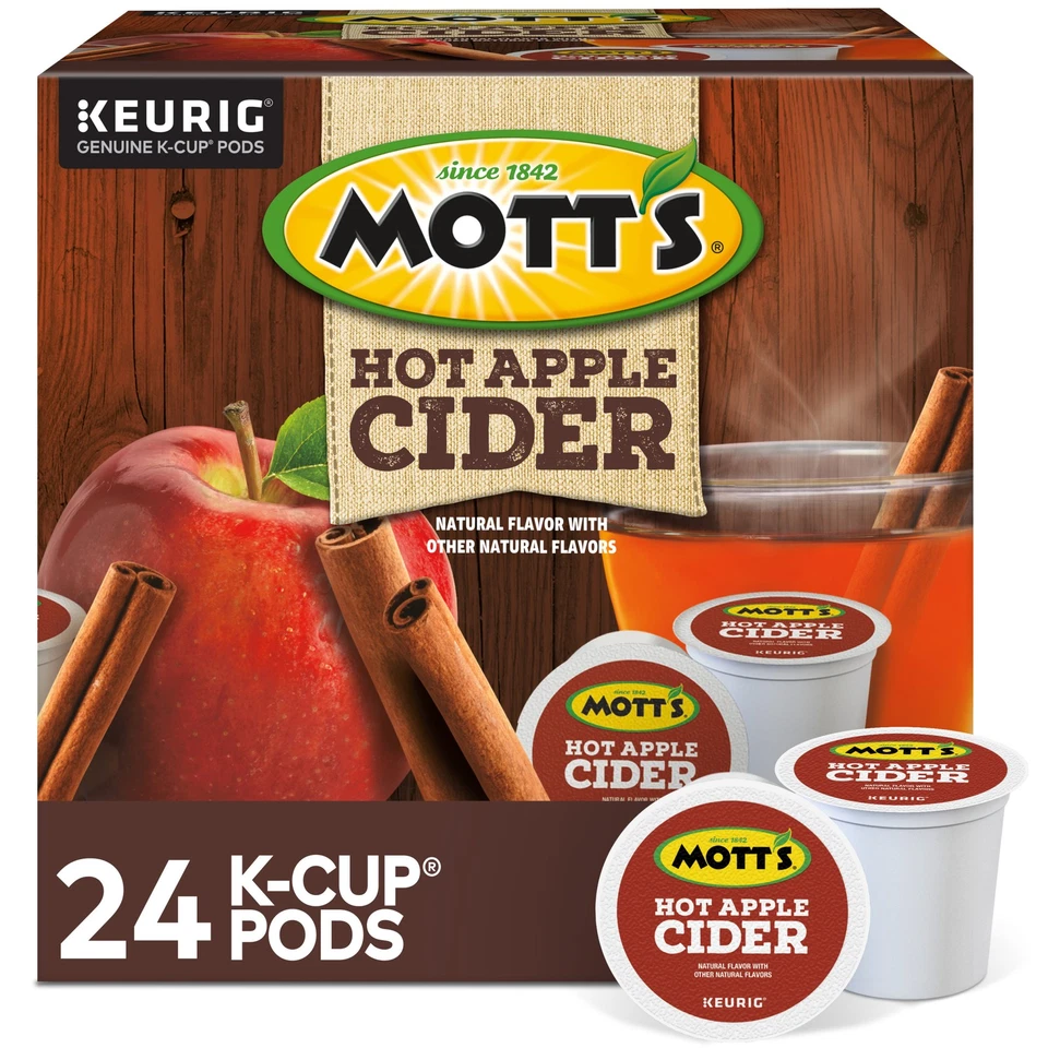 Motts Hot Apple Cider, Keurig K-Cup Pod, 24 Count