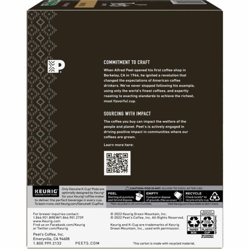 Peet's Coffee® K-Cup Cafe Domingo Coffee Compatible with Keurig Brewer - Medium - K-Cup - Cafe Domingo - 22 / Box (2404) - Image 8
