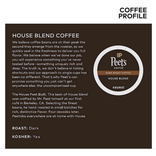 Peet's Coffee® K-Cup House Blend Coffee Compatible with Keurig Brewer - Dark - K-Cup - 22 / Box (2410) - Image 4