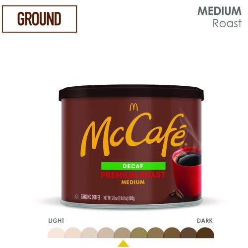 McCafe Ground Coffee, Premium Roast Decaf, 24 oz Can (079737) - Image 2