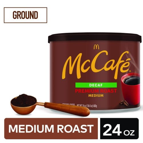 McCafe Ground Coffee, Premium Roast Decaf, 24 oz Can (079737) - Image 3