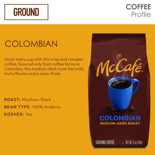 McCafe Ground Coffee, Colombian, 12 oz Bag (6346EA) - Image 4