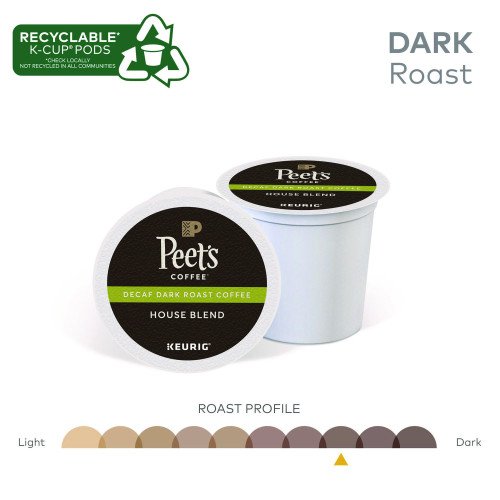 Peet's Coffee & Tea House Blend Decaf K-Cups, 22/Box (6544) - Image 6