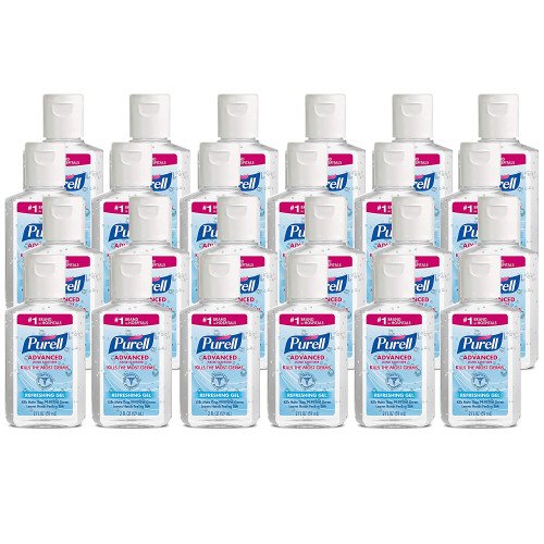 PURELL Advanced Hand Sanitizer Refreshing Gel – 2 oz Flip-Cap Travel Bottle (24-Pack Carton)