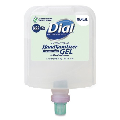 Dial Professional Antibacterial Gel Hand Sanitizer Refill for Dial 1700 Dispenser, 1.2 L, Fragrance-Free, 3/Carton (19711)