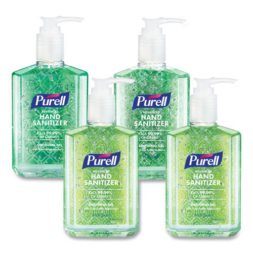 PURELL Advanced Hand Sanitizer Soothing Gel, 8 oz Pump Bottle, Fresh Scent, 4/Pack (967406ECDPK)