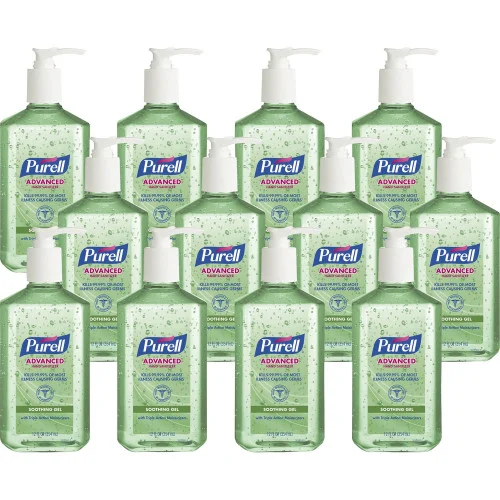 PURELL® Hand Sanitizer Gel, 12 fl oz Pump Bottle, Clear & Non-Sticky, 12/Carton (363912CT)