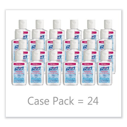 PURELL Advanced Hand Sanitizer Refreshing Gel – 2 oz Flip-Cap Travel Bottle (24-Pack Carton) - Image 2