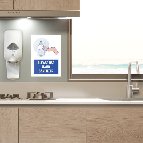 Avery® Surface Safe “Please Use Hand Sanitizer” Wall Decals, 7" x 10", Rectangular, Durable & Water Resistant (83179) - Image 2
