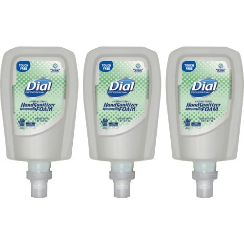 Dial Hand Sanitizer Foam Refill, 1.06 Quart, for Touchless Dispensers, Dye-Free, 3/Carton (16694)
