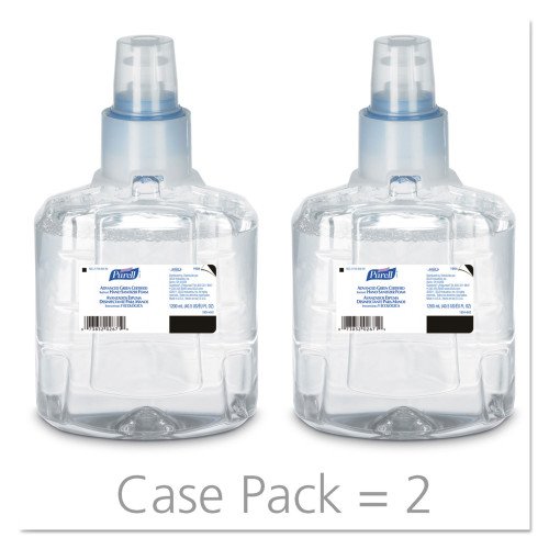 PURELL Advanced Hand Sanitizer Green Certified Foam Refill, for LTX-12 Dispensers, 1,200 mL, Fragrance-Free, 2/Carton (190402CT) - Image 2