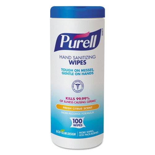 PURELL Premoistened Hand Sanitizing Wipes, 5.78 x 7 Inches, Fresh Citrus Scent, White, 100 Wipes per Canister, 12 Canisters/Carton (911112CT) - Image 3