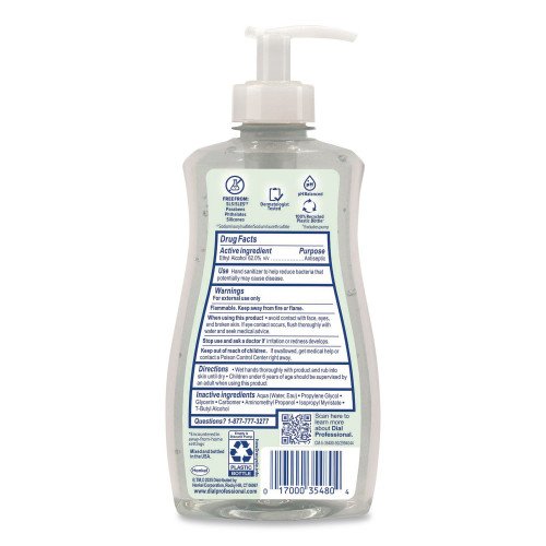 Dial Gel Antibacterial Hand Sanitizer, Fragrance-Free, 11 oz Pump Bottle (35482EA) - Image 2