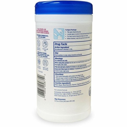 PURELL® Clean Scent Hand Sanitizing Wipes, Textured, White, 40 Wipes per Tub, 6/Carton (912006CMRCT) - Image 5