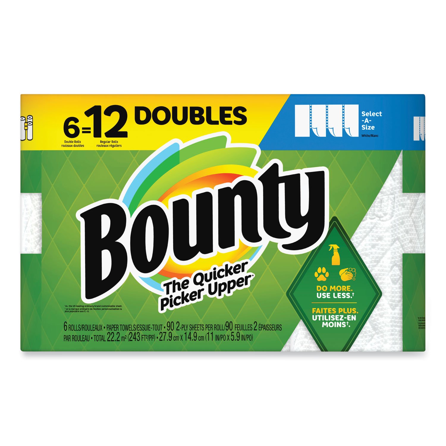 Bounty Select-A-Size Paper Towels 6 Double Rolls | White Paper Towels - Image 3